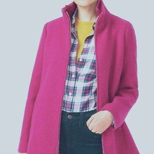 J. Crew Lodge coat in Italian stadium-cloth wool, Wild Berry, 2, NWT